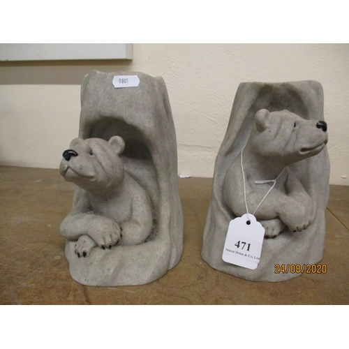 471 - A pair of Quarry Critter bookends modelled in the form of bears