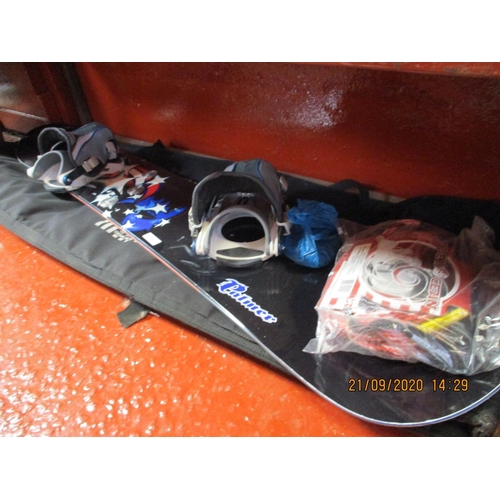 444 - A Palmer wake board, bag and accessories