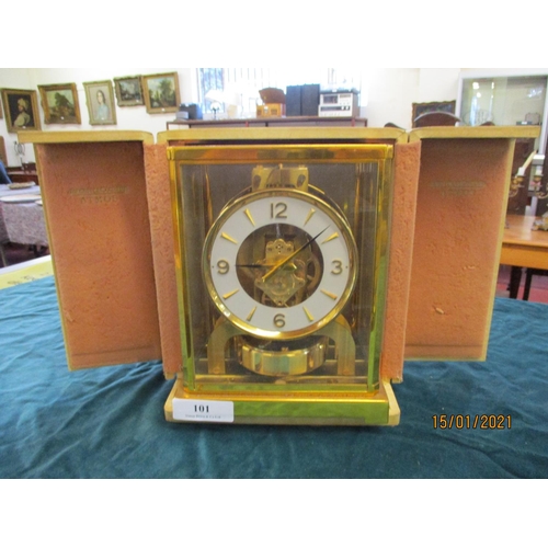 101 - A mid-twentieth century Jaegar-LeCoultre Atmos mantle clock in original fitted case