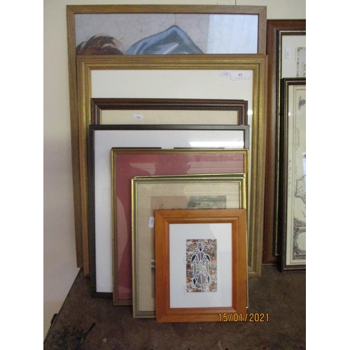 43 - An accumulation of framed pictures and prints