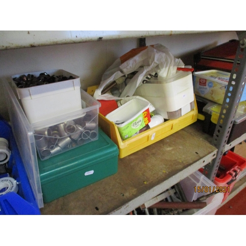 49 - A large and varied accumulation of plumbers fixings, fastenings and accessories