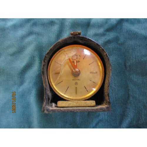 87 - A mid twentieth Jaegar Recycle travel alarm clock together with a Royal Academy of Dancing commemora... 