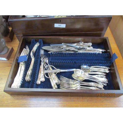 161 - A mahogany part canteen of George Butler & Co. cutlery