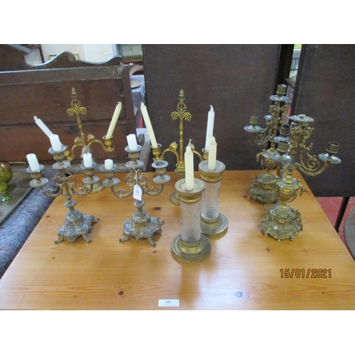 196 - Four pairs of ormolou candle sticks