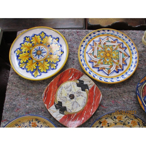 201 - Assorted Italian majolica plates and vases