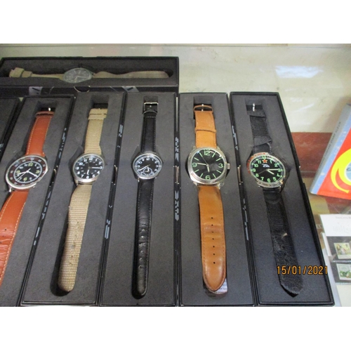 309 - A collection of eight Eaglemoss collections gentleman's wrist watches all modelled in the military s... 