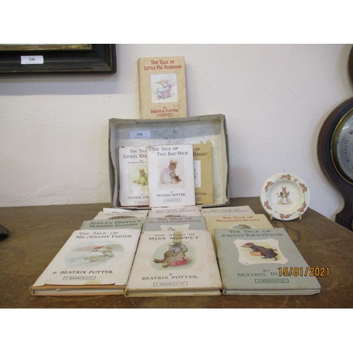 346 - A series of F. Warne & Co. Limited Beatrix Potter books together with four Royal Doulton Bunnykins p... 