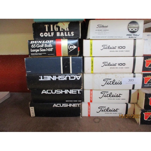 353 - A large selection of vintage boxed golf balls