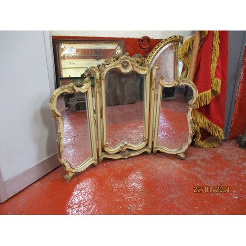 92 - Three ornate gilt framed wall mirrors, a mahogany and gilt wood bevelled wall mirror and a wall mirr... 