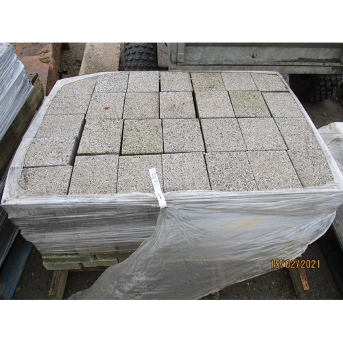 80 - A pallet of grey textured brick pavers