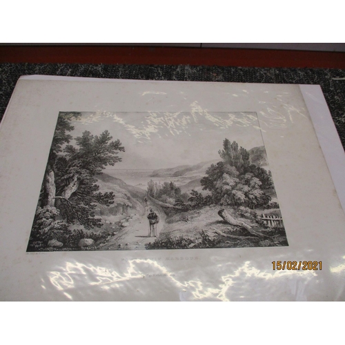 216 - A set of four mounted lithographs pertaining to various views of Jersey