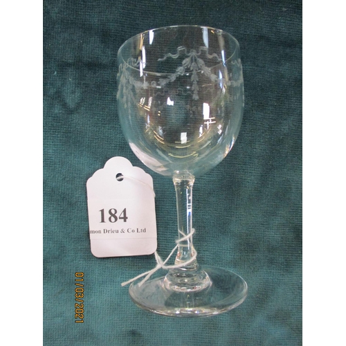 184 - A set of six Baccarat crystal sherry glasses