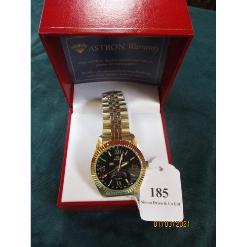 A gentleman s Astron gold plated quartz wrist watch