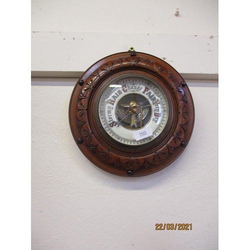 A Seiko Westminster Whittington oak cased wall clock together with a  vintage barometer
