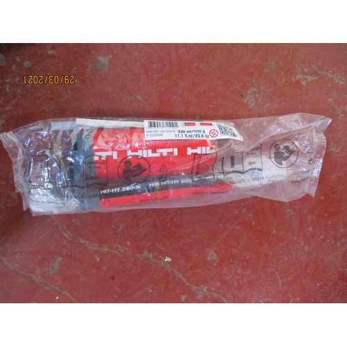 145 - A Hilti HDM330 resin application gun together with ten packets of HY200 Hilti Hit