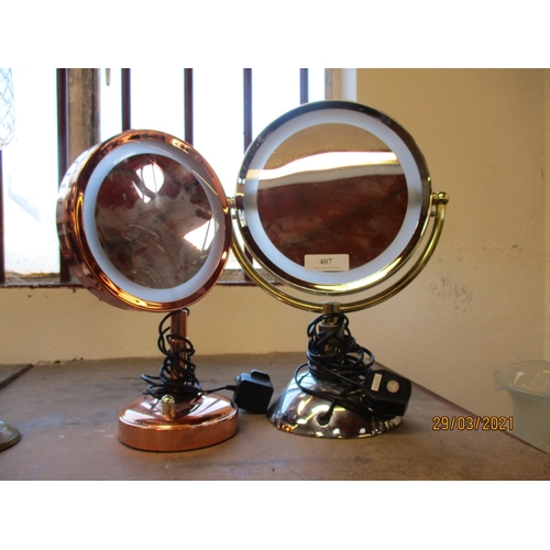 407 - Two electrified vanity mirrors