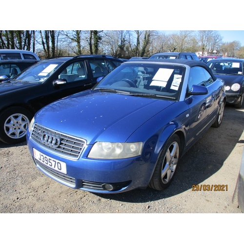 20 - A 2004 Audi A4 1.8T Sport convertible (manual) J39570, odometer reading 71,143 miles