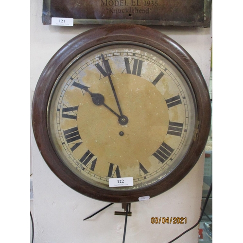 122 - A vintage oak cased school room clock