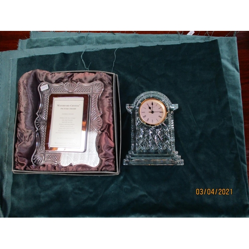 132 - A Waterford Lismore carriage clock and picture frame