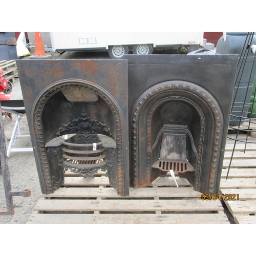 92 - Two vintage cast iron fire places