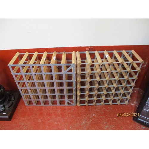 177 - Two wooden and metallic wine racks (36 bottle capacity each)