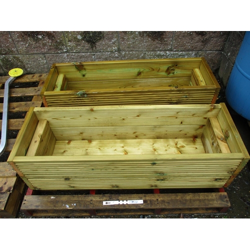 40 - Two tanalised timber rectangular planters