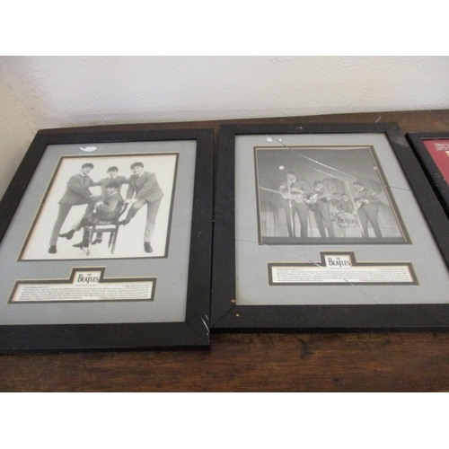 203 - Three framed photographs of the Beatles together with a Beatles limited edition framed compact disc