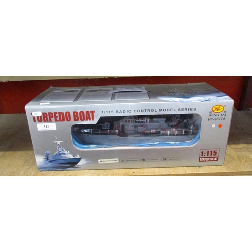 343 - A radio controlled model of a torpedo boat