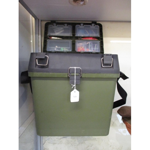 348 - An accumulation of new fishing tackle contained within a tackle box