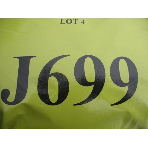 4 - J699 - A three digit registration mark assigned to a motorcycle of insignificant value