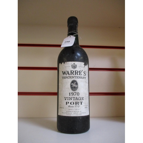 290 - A bottle of Warre's Tercentenary 1970 vintage Port