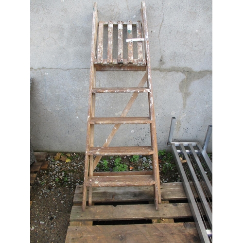 51 - A vintage wooden step ladder