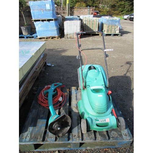 55 - A Qualcast Powertrack 400 together with a Bosch Easytrim electric strimmer