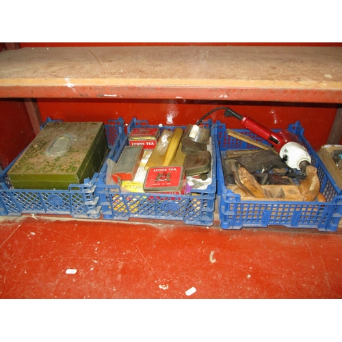 107 - An accumulation of vintage hand tools, fixings, fastenings etc.