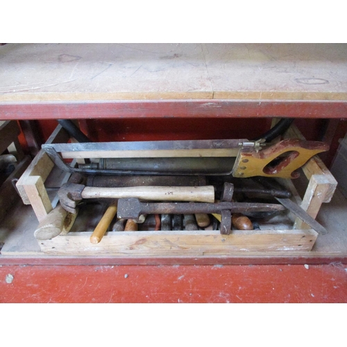 107 - An accumulation of vintage hand tools, fixings, fastenings etc.