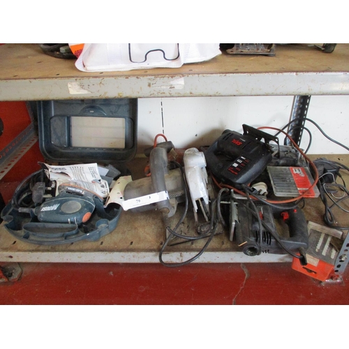 79 - Two jigsaws, two orbital sanders, a circular saw etc.