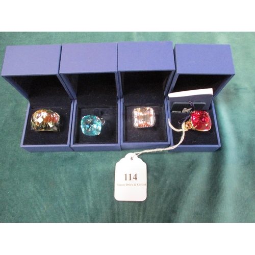 114 - Four Swarovski crystal dress rings