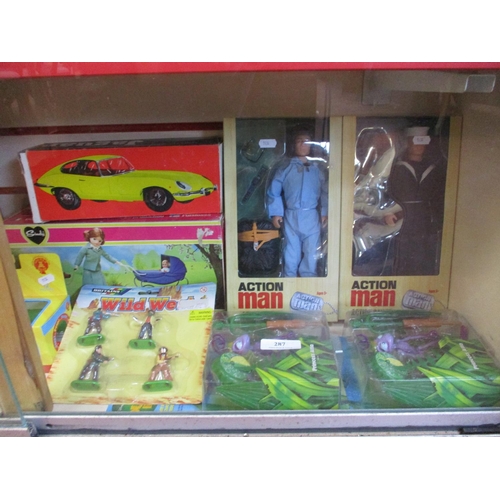 287 - A collection of Action Men, Sindy, Princess Atta and other twentieth century toys the majority in or... 