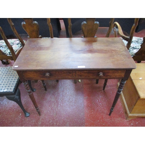 301 - A Victorian mahogany console table fitted a full drawer