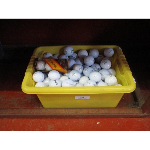 A large quantity of golf balls