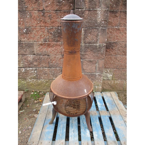 37 - A metallic chiminea