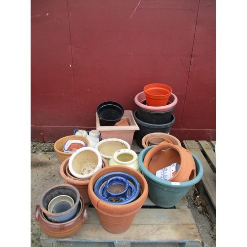 54 - Assorted plant pots, urns etc.