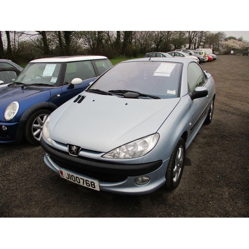 9 - A 2002 Peugeot 206 Cabriolet 1.6 coupe (petrol/automatic) J110768, odometer reading 41,917 miles