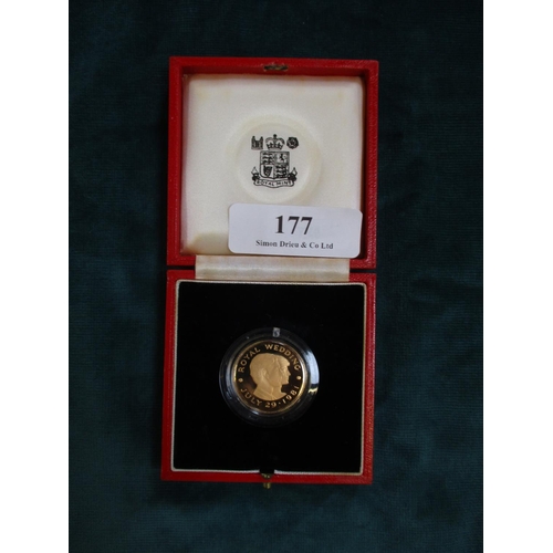 177 - A 1981 Jersey Royal Wedding two pound gold commemorative proof coin