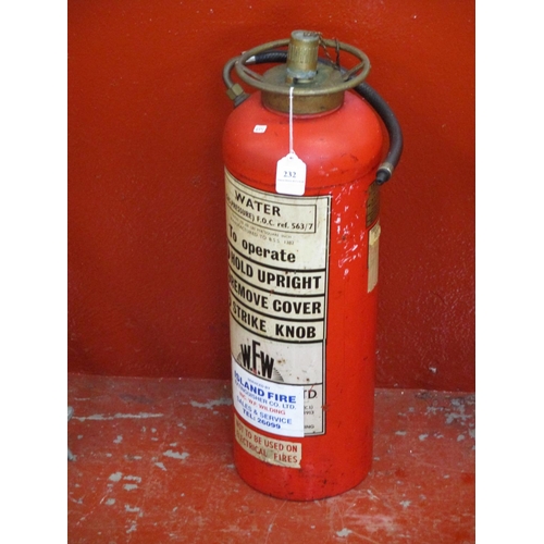 232 - A vintage mid twentieth century fire extinguisher