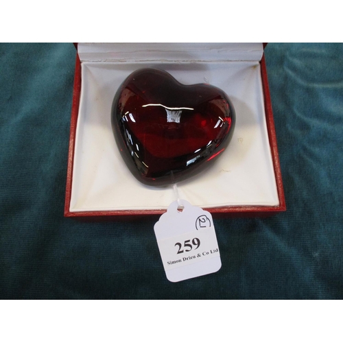 259 - A Baccarat red heart paper weight