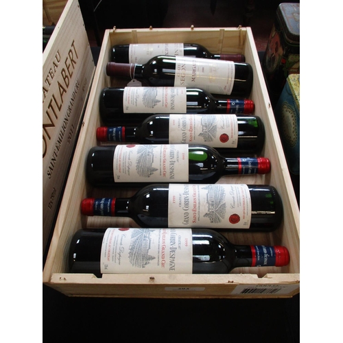 293 - Four bottles of 1999 Chateau Corbin D'Espagne together with two bottles of 1999 Chateau Segonnes