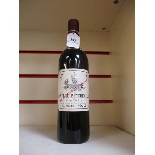 303 - A bottle of 1969 Chateau Beychevelle red wine