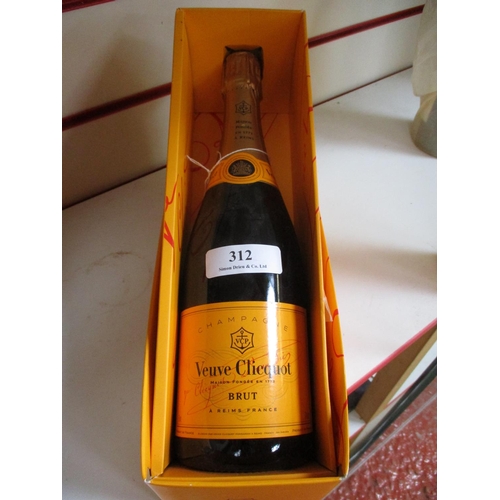 312 - A bottle of Veuve Cliquot Brut Champagne