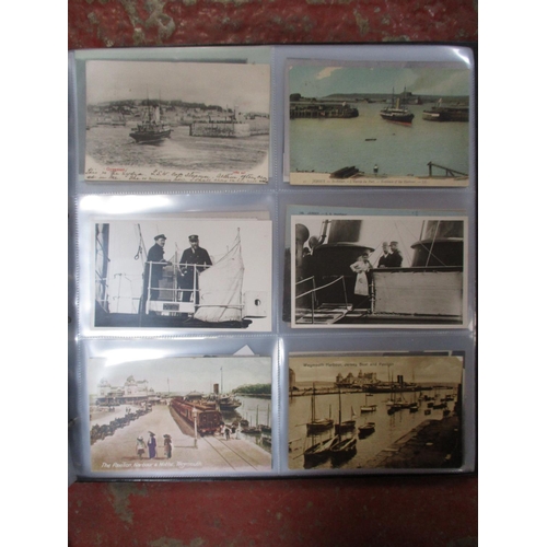 350 - An album containing approximately 200 postcards relating to shipping